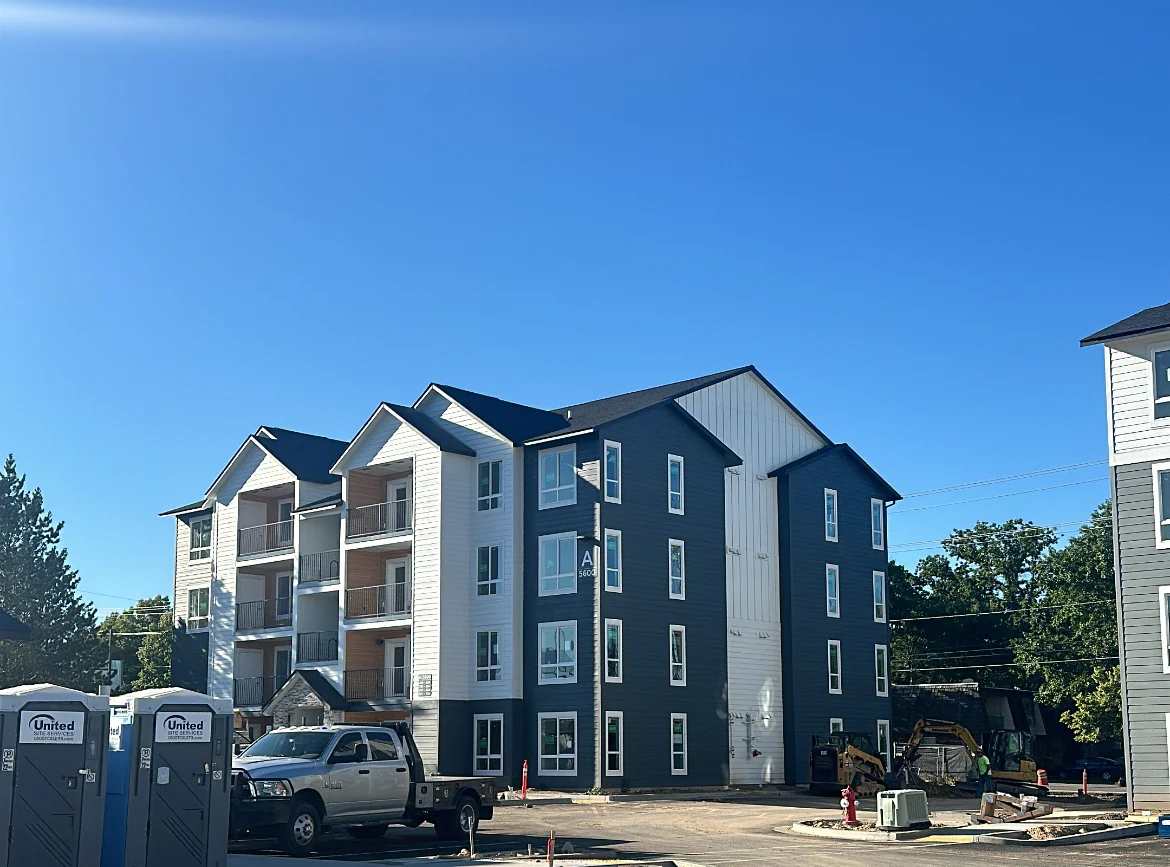 Commercial exterior painting of a multi-family apartment complex in Boise, Idaho