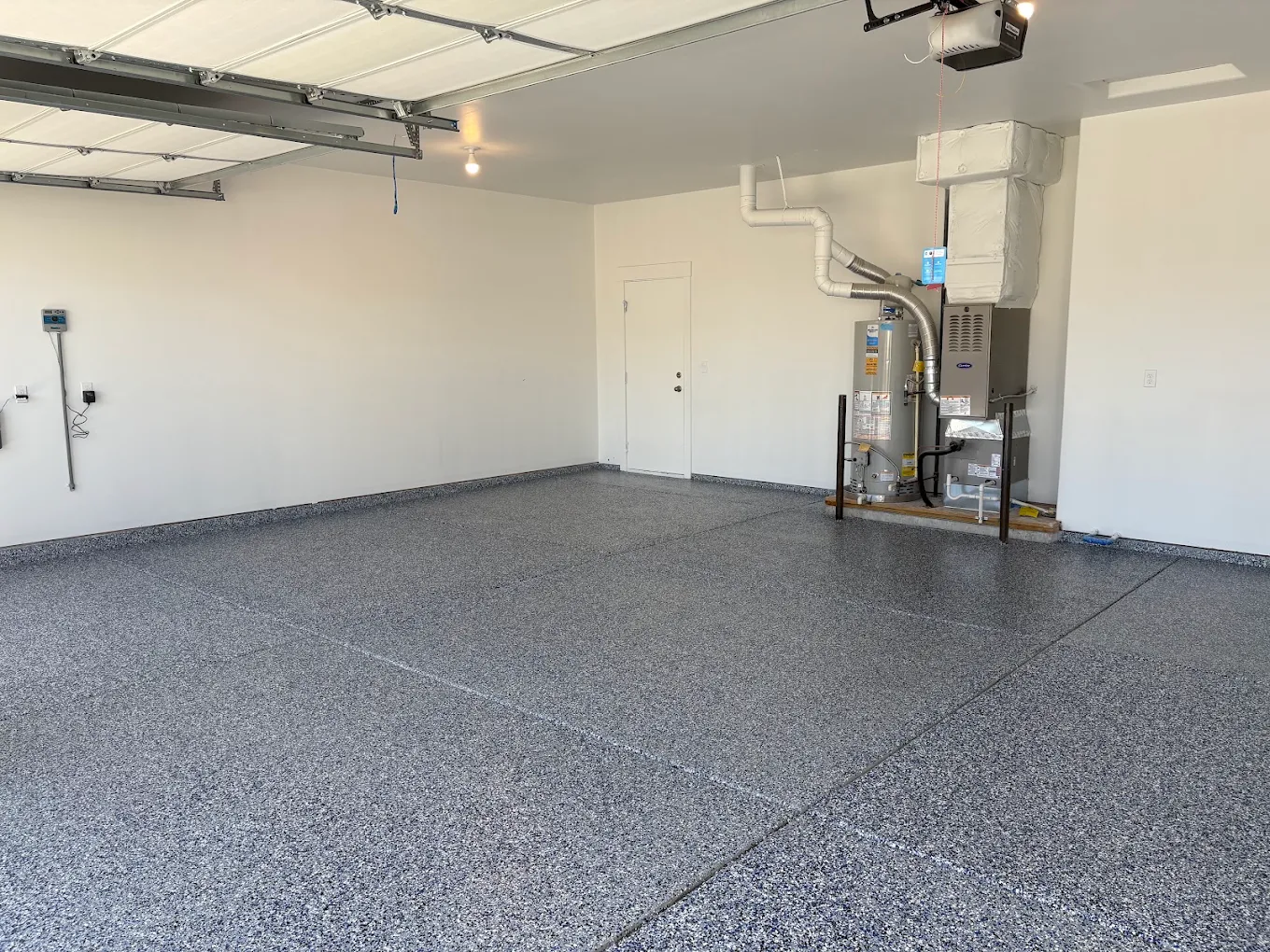Epoxy floor coating in a residential garage in Nampa, Idaho